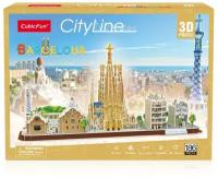 3D пазл CubicFun CityLine Барселона, 186 деталей