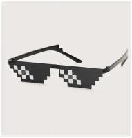 Пиксельные солнцезащитные очки для мужчин и женщин Thug Life черного цвета