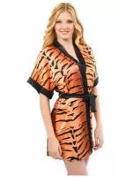 Оригинальный халат-кимоно тигровой расцветки, тигровый, F