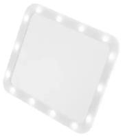 Зеркало LuazON KZ-01, подсветка, настольное, 14 диодов, 4хАА (не в комплекте), белое
