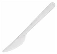 Нож одноразовый пластиковый 180 мм, прозрачный, комплект 50 шт., эталон, белый аист, 607843