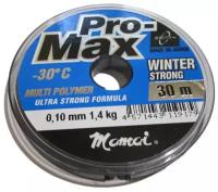 Монофильная леска для рыбалки Momoi Pro-Max Winter Strong 0,10 мм, 1,4 кг, 30 м, прозрачная, 1 штука