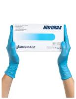 Перчатки диагностические (смотровые) Nitrimax нитриловые неопудренные белые 3г, 50 пар, цвет голубой, M