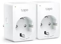 Розетка TP-LINK Tapo P100(2-pack) умная, мини, WiFi, BT, 10А, белая, 2 шт