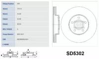 Тормозной диск (перед.) Hi-Q на Ford / Volvo (Sangsin SD5302) ZISD5302