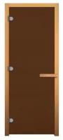 Стеклянная дверь Везувий 00000011184, левая, 1830х620 мм, 1900х700 мм, коробка в комплекте, цвет: бронза матовая