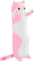 Мягкая игрушка длинный Кот батон, розовый, 50 см