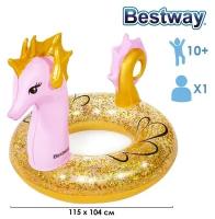 Круг для плавания Glitter Seahorse Swim Ring 115 х 104 см, 36305 7434360