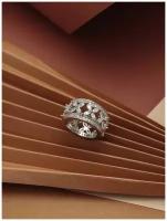 Ювелирная бижутерия, кольцо покрытое серебром с кристаллами Swarovski