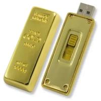 Подарочный USB-накопитель слиток золота 60 мм 256GB USB 3.0