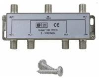 Антенный сплиттер/делитель ТВ-сигнала на 6 выхода под F-разъемы, 5-1000 МГц / RUICHI