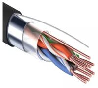 Кабель витая пара CADENA FTP4-CAT5e OUT(24 AWG 0.48мм), черный с экраном для внешней прокладки 30м