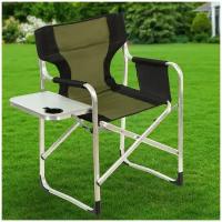 Кресло складное 60х55х82 см, черно-зеленое, с подстаканником, 100 кг, Green Days, YTDC024