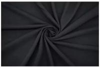 Ткань для шитья одежды и рукоделия. Кулирка с лайкрой цвет Черный, отрез ткани: длина 120см ширина 180см.Кулирная гладь для шитья одежды