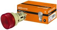Лампа ENR-22 сигнальная d22мм красный неон/230В цилиндр TDM {SQ0702-0012}