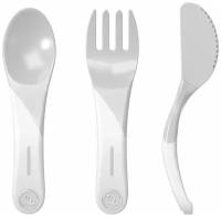 Набор приборов Twistshake (Learn Cutlery). Пастельный серый (Pastel Grey). Возраст 6+m. Арт. 78204