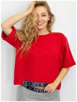 Женская футболка свободного силуэта (красный / S)