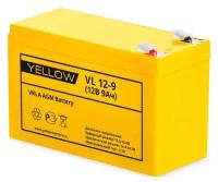 Аккумулятор Yellow (DTM 1209, HR 12-9. HRL 12-9 Х, 1234W) VL 12-9 YL 12В 9Ач 151x65x94 мм Прямая (+-)