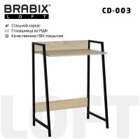 Стол на металлокаркасе Brabix LOFT CD-003 (640х420х840мм), цвет дуб натуральный