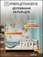 Кровать детская FORLIKE со съемным бортиком, 80х160 см