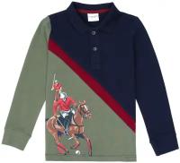 Поло U.S. POLO ASSN., размер 7-8 (122-128), темно-синий/хаки