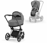 Универсальная коляска Cybex Priam IV 2 в 1, soho grey/chrome black, цвет шасси: серебристый