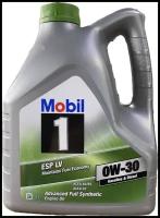 Синтетическое моторное масло MOBIL 1 ESP LV 0W-30, 4 л