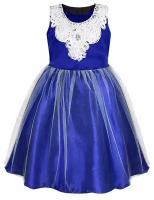 Нарядное синее платье для девочки 84035-ДН19 32/128