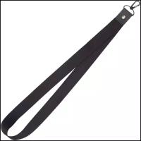 Тканевый шнурок на шею для ключей черный / Тканевая лента для ключей с карабином / Ланъярд для бейджа