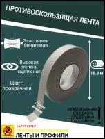 Противоскользящая лента Anti Slip Tape, неабразивная, полимерная, размер 25мм х 18.3м, цвет прозрачный, SAFETYSTEP