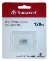 Карта памяти Transcend micro SDXC 128Gb 300S UHS-I U3 V30 A1 (100/40 Mb/s)