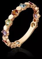 PLATINA jewelry Кольцо из красного золота с цветными камнями 01-5352-00-252-1110-57