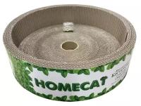 Когтеточка для кошек HOMECAT Мятная 36х9 см с бортами круглая гофрокартон