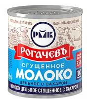 Молоко сгущенное рогачевъ цельное с сахаром 8,5%, без змж, 380г