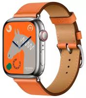 Детские умные часы Apple Watch Hermès Series 8 45 мм Steel Case GPS + Cellular, silver/orange Single Tour