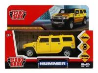 Машинка Технопарк Hummer H2 жёлтый 12 см, открываются двери и багажник