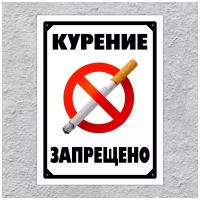 Табличка курение запрещено (20 х 15см, белая) №1.3