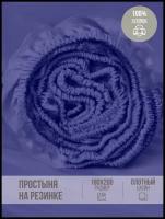 Простыня на резинке, натяжная, плотный сатин, страйп-сатин, VENTURA LIFE 180х200х25, Темно-фиолетовый