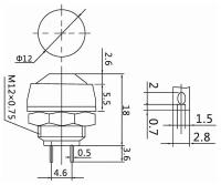 Выключатель-кнопка Rexant Micro (ON)-OFF желтая (250В 1А (2с)) без фиксации {36-3052}