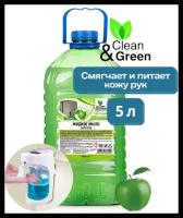 Clean&Green Жидкое мыло Soapy эконом зеленое яблоко для рук с глицерином 5л