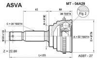 Шрус наружный 22x50x25 Asva MT04A29 Hyundai / Kia (Mobis): 49507-22E00 49508-22E00. Mitsubishi: 302073 Hyundai Accent