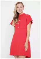 Платье женское Мартина МадаМ Т приталенное А-силуэта Красного цвета 48 размера