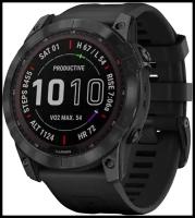 Умные часы Garmin Fenix 7X Sapphire Solar 51 мм GPS Global, черный (010-02541-23)