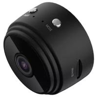 Мини-видеокамера WIFI, ночная подсветка, запись звука, поворотный магнит для крепления, подключение к телефону или через роутер. Черная