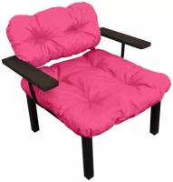 Кресло дачное, розовая подушка