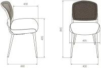 Стул Бюрократ KF-8_2, обивка: ткань, каркас: металл, цвет: черный (kf-8/fabric/grey_2)