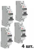 Автоматический выключатель EKF 1P 16А (C) 4,5kA ВА 47-63 EKF PROxima 4 штуки