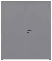 Дверь с четвертью ГОСТ 6629-88 двупольная, серый 2000*1500. Комплект (полотно, коробка, наличник)