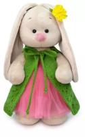 Мягкая игрушка Зайка Ми в вязаном жилете, 25 см, коричневый/зеленый/розовый