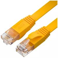 Патч-корд PROF плоский UTP cat.6 10 Гбит/с RJ45 LAN компьютерный кабель для интернета (GCR-LNC65) желтый 1.0м
